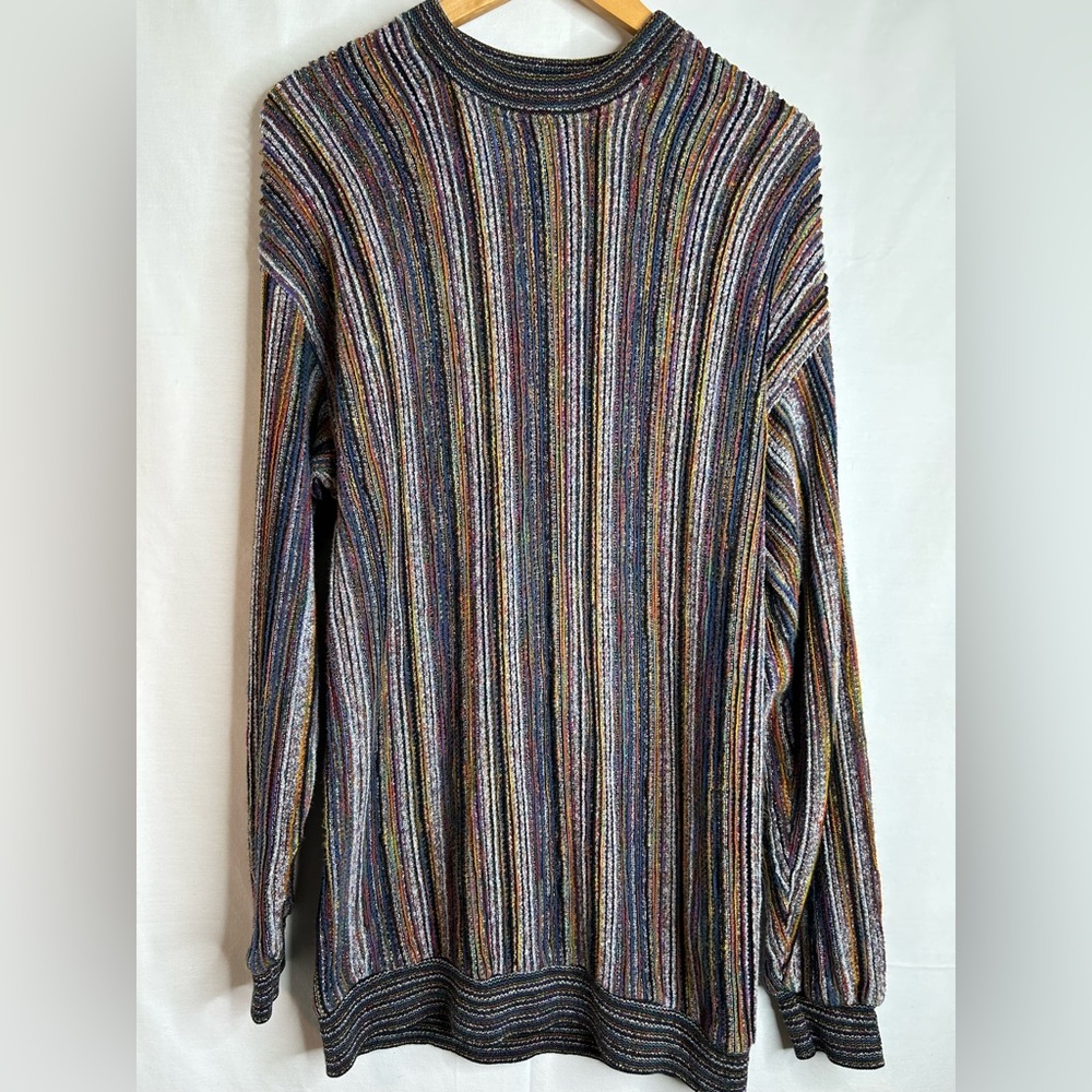 Tundra Canada Vintage Multicolor Striped 3D Men's (Unisex)Sweater Size Large